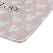 Girly Roze Witte Hartjes   Snijplank (Hoek)