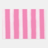 Girly roze witte strepen inpakpapier vel (Voorkant)