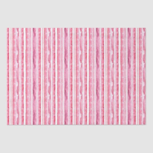 Girly roze witte strepen tissuepapier (Voorkant)