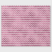 Girly Roze Witte Zigzag Stripes Cadeaupapier (Vlak)