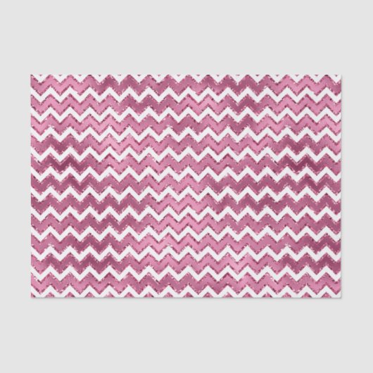 Girly Roze Witte Zigzag Stripes Tissuepapier (Voorkant)