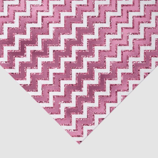Girly Roze Witte Zigzag Stripes Tissuepapier (Detail)