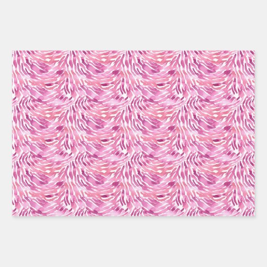 Girly Roze Zwart Dierenprint Inpakpapier Vel (Voorkant 3)
