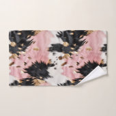 Girly Roze Zwart Goud Cowgirl Koeienhuid Bad Handdoek (Handdoek)