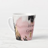 Girly Roze Zwart Goud Cowgirl Koeienhuid Latte Mok (Linkerhoek)