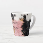Girly Roze Zwart Goud Cowgirl Koeienhuid Latte Mok (Rechterhoek)