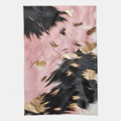 Girly Roze Zwart Goud Cowgirl Koeienhuid Theedoek (Verticaal)