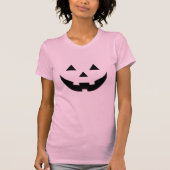 Girly roze zwart Jack o lantaarn leuk schattig Hal T-shirt (Voorkant)