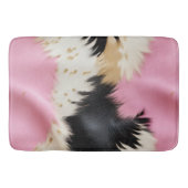 Girly Roze Zwart Wit Goud Koeienhuid Badmat (Voorkant)