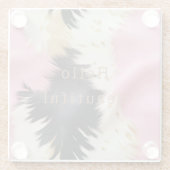 Girly Roze Zwart Wit Goud Koeienhuid Glazen Onderzetter (Achterkant)