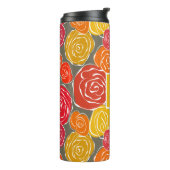  girly rozen bloemenpatroon monogram thermosbeker (Gedraaid links)