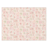 Girly Rustic Pink Quilt Floral Patchwork Pattern Tafelkleed (Voorkant (Horizontaal))