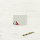 Girly Rustic Roos Monogram Floral Post-it Notes (Op bureau)