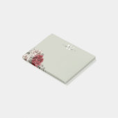 Girly Rustic Roos Monogram Floral Post-it Notes (Schuin)