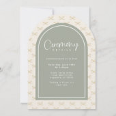 Girly Sage Green Foto Afstuderen Aankondiging (Achterkant)