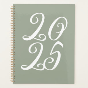 Girly sage groen aangepaste schattig script jaar planner