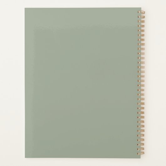 Girly sage groen aangepaste schattig script jaar planner (Achterkant)