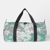 Girly  Sage Groen Bloemen Duffel Bag Plunjezak (Achterkant)