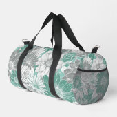 Girly  Sage Groen Bloemen Duffel Bag Plunjezak (Rechterhoek)