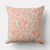 Girly Salmon Floral Pattern Sierkussen (Voorkant)