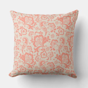 Girly Salmon Floral Pattern Sierkussen