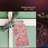  Girly Salmon Pink Flowers Cadeaulabel