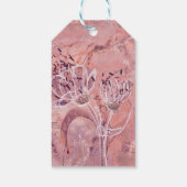  Girly Salmon Pink Flowers Cadeaulabel (Achterkant)