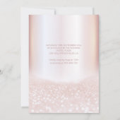 Girly schattig roos goud glittery ombre invitatio kaart (Achterkant)