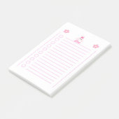 Girly Schattige klein konijn met gepersonaliseerde Post-it® Notes (Schuin)