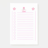 Girly Schattige klein konijn met gepersonaliseerde Post-it® Notes (Voorkant)