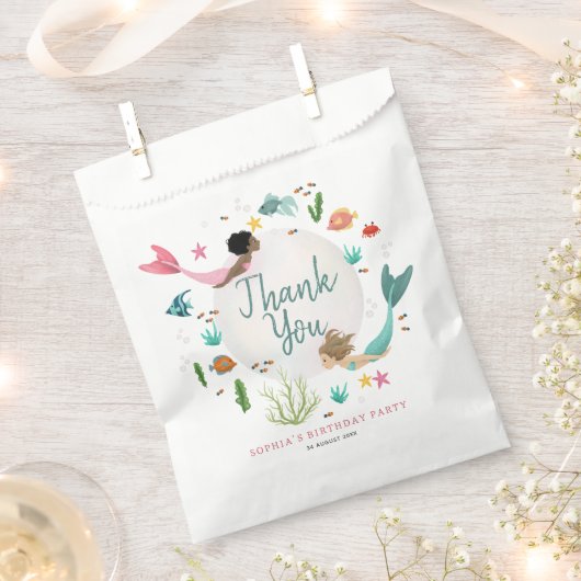 Girly Schattige Magisch Onder het Zee Kids Verjaar Bedankzakje (Geknipt)