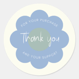 Girly Schattige Modern Flower "Bedankt" Verpakking Ronde Sticker