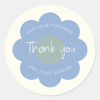 Girly Schattige Modern Flower "Bedankt" Verpakking Ronde Sticker