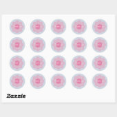 Girly Schattige Modern Flower "Bedankt" Verpakking Ronde Sticker (Vel)