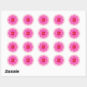 Girly Schattige Modern Flower "Bedankt" Verpakking Ronde Sticker (Vel)