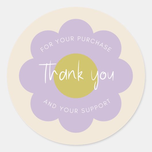 Girly Schattige Modern Pastel "Dank je" Verpakking Ronde Sticker (Voorkant)