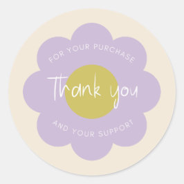 Girly Schattige Modern Pastel "Dank je" Verpakking Ronde Sticker