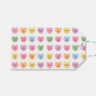 Girly schattige pastel conversatie harten Valentij Cadeaulabel