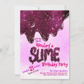 Girly Schattige Pink Sparkly Glitter Slime Verjaar Kaart (Voorkant)