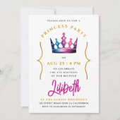 Girly Schattige Prinses Roze Kroon Waterverf Kaart (Voorkant)
