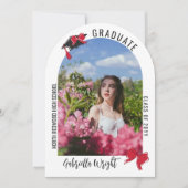 Girly Schattige Red Bows Arch Afstuderen Celebrati Kaart (Voorkant)