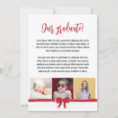 Girly Schattige Red Bows Foto's Afstuderen Aankondiging (Achterkant)