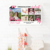 Girly Schattige Roze Bogen 7 Foto's Congrats Afstu Spandoek (Insitu)
