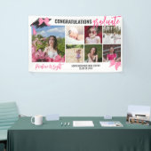 Girly Schattige Roze Bogen 7 Foto's Congrats Afstu Spandoek (Beurs)