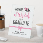 Girly Schattige Roze Bogen Advies Afstuderen Reclamebord Met Voetstuk (Insitu)
