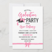 Girly Schattige Roze Bogen Afstuderen Celebration Kaart (Voorkant)