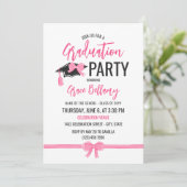 Girly Schattige Roze Bogen Afstuderen Celebration Kaart (Staand voorkant)