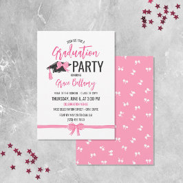 Girly Schattige Roze Bogen Afstuderen Celebration Kaart