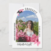 Girly Schattige Roze Bogen Arch Afstuderen Celebra Kaart (Voorkant)