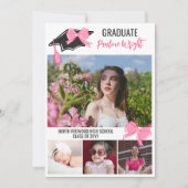 Girly Schattige Roze Bogen Foto's Afstuderen Vieri Kaart (Voorkant)